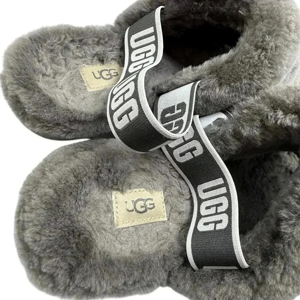 Ugg Fluff Yeah Grey Platformm Shearling Sandals S… - image 7